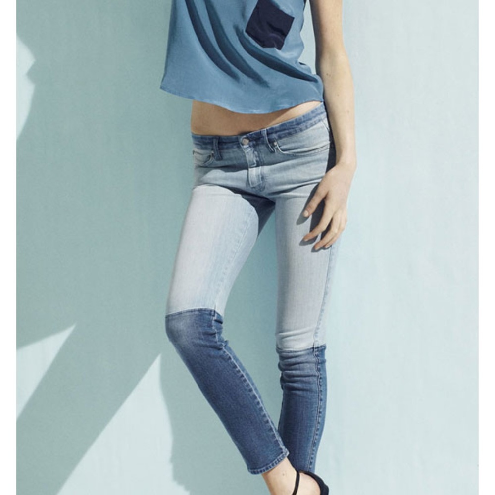 MiH Jeans Breathless Two-Tone Skinny Jeans